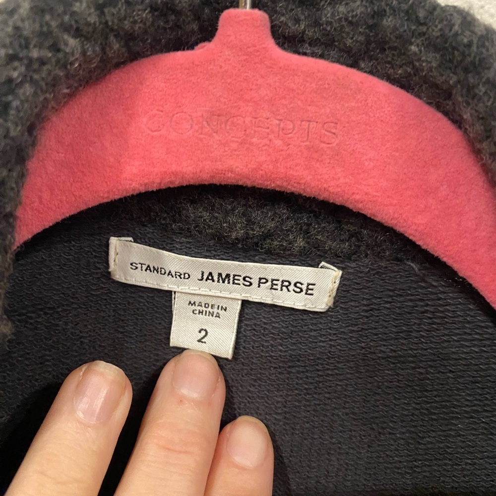 James Perse cardigan with faux fur lined neckline Size Medium EUC - Picture 3 of 5